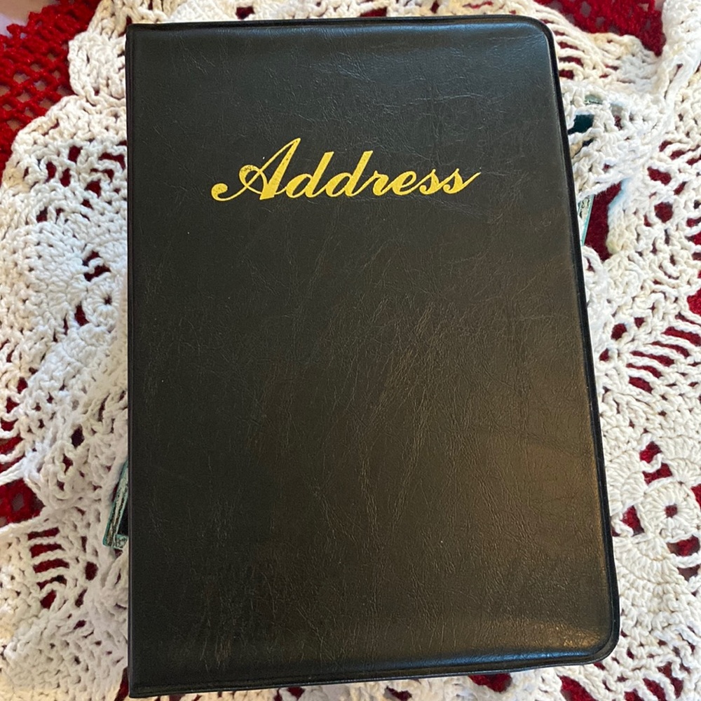 Vintage black address book
